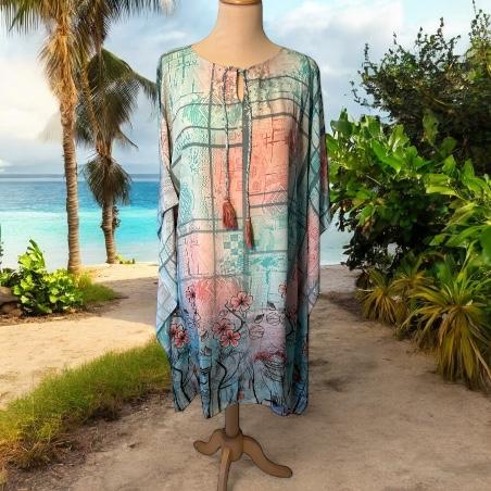 Tunique / Caftan imprimée et brodée